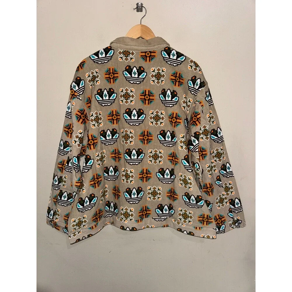 Men’s 2XL Adidas Originals Monogram Allover Print Coach Corduroy Jacket JY2996